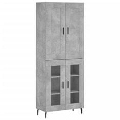 Vidaxl Skříň highboard betonově šedá 69,5x34x180 cm kompozitní dřevo