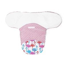 Baby Nellys Zavinovačka, spacáček s minky, 0-6m - Plameňák, minky růžová