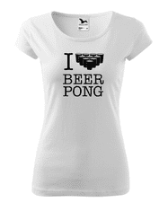 Fenomeno Dámské tričko I love beerpong - bílé Velikost: XL