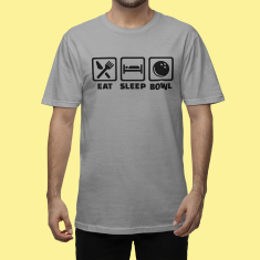 Fenomeno Pánské tričko - Eat sleep bowl - šedé Velikost: 2XL