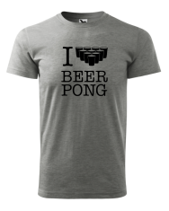 Fenomeno Pánské tričko - I love beerpong - šedé Velikost: S