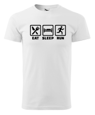 Fenomeno Pánské tričko - Eat sleep run - bílé Velikost: XL