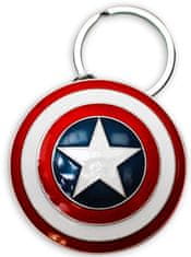 CurePink Klíčenka Captain Amerika|Kapitán Amerika: štít (průměr 5 cm) mosaz