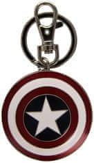 CurePink Klíčenka Captain Amerika|Kapitán Amerika: štít (průměr 5 cm) mosaz
