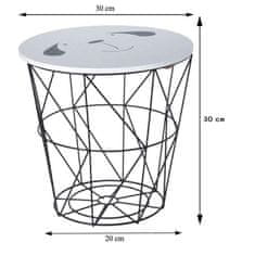 Dekorstyle Stolek s košem černý