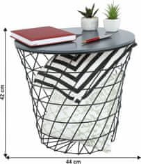 KONDELA Příruční stolek, grafit / černá, BATIS TYP 1
