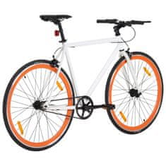 Vidaxl Kolo s pevným převodem bílé a oranžové 700c 55 cm