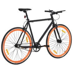 Vidaxl Kolo s pevným převodem černé a oranžové 700c 51 cm