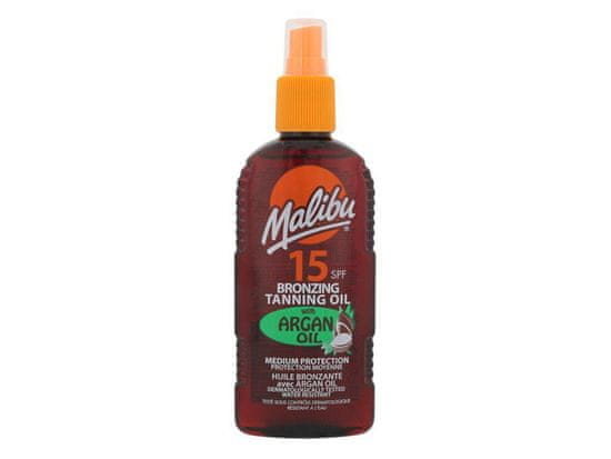 Malibu 200ml bronzing tanning oil argan oil spf15