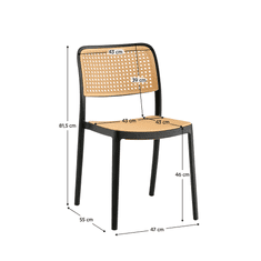 BPS-koupelny Stohovatelná židle, černá/béžová, RAVID TYP 1