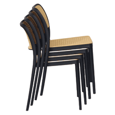 BPS-koupelny Stohovatelná židle, černá/béžová, RAVID TYP 1