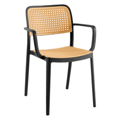 BPS-koupelny Stohovatelná židle, černá/béžová, RAVID TYP 2