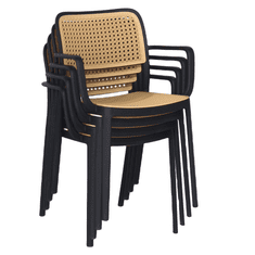 BPS-koupelny Stohovatelná židle, černá/béžová, RAVID TYP 2