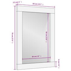 Vidaxl Koupelnové zrcadlo černé 50x70x2,5 cm masivní mangovník a sklo