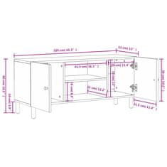 shumee TV skříňka černá 105x33x46 cm masivní mangovníkové dřevo