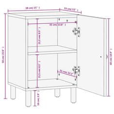 Vidaxl Koupelnová skříňka černá 38x33x58 cm masivní mangovníkové dřevo