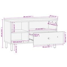 Vidaxl TV skříňka černá 80 x 33 x 46 cm masivní mangovníkové dřevo