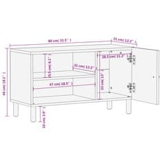 Vidaxl TV skříňka černá 80 x 31 x 46 cm masivní mangovníkové dřevo