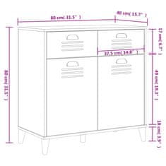 Vidaxl Příborník VIKEN antracitově šedý 80x40x80 cm kompozitní dřevo