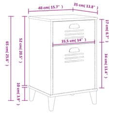 Vidaxl Noční stolek VIKEN bílý kompozitní dřevo