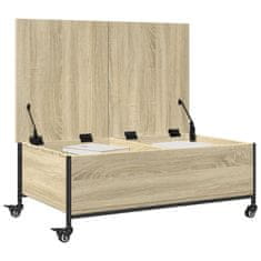 shumee Konferenční stolek na kolečkách dub sonoma 91x55x34 cm kompozit