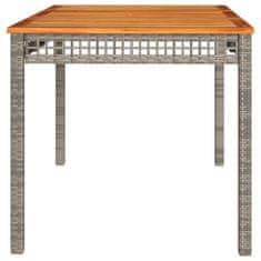 shumee Zahradní stůl šedý 140 x 80 x 75 cm polyratan akáciové dřevo