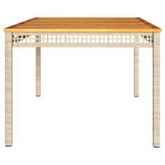 Greatstore Zahradní stůl béžový 180 x 90 x 75 cm polyratan akáciové dřevo