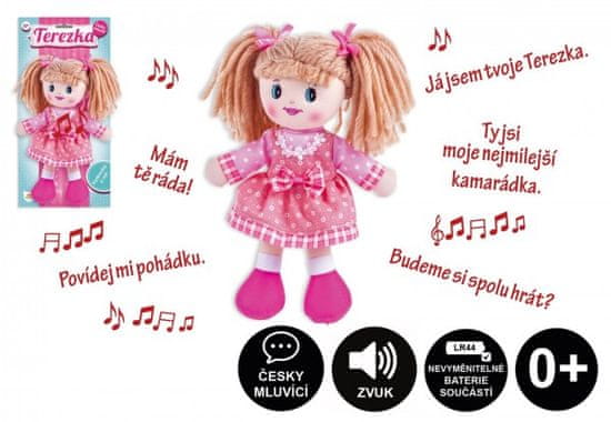 Teddies Panenka Terezka hadrová plyš 30 cm / česky mluvící na kartě