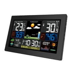 Solight Solight meteostanice, XL barevný LCD, teplota, vlhkost, tlak, RCC, černá TE81XL