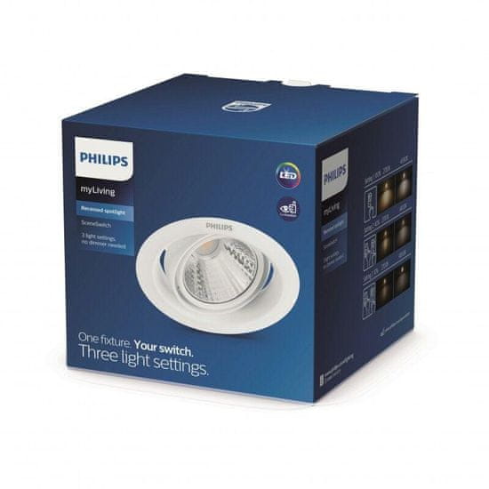 Philips LED Zápustné svítidlo Philips Pomeron SceneSwitch 59556 7W 420lm bílé stmívatelné 2700K