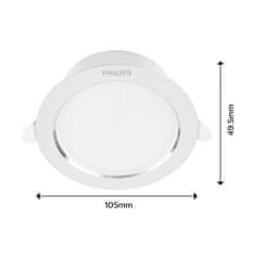 Philips Philips DIAMOND podhledové LED svítidlo 1x3,5W 300lm 3000K IP20 9,5cm kulaté, stříbrné