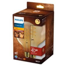 Philips Philips LED filament žárovka E27 G125 5,5W (40W) 470lm 2200K stmívatelná, jantarová