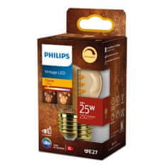 Philips Philips LED filament žárovka E27 P45 3W (25W) 250lm 2200K stmívatelná, jantarová