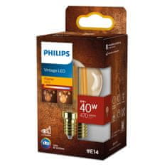 Philips Philips LED filament žárovka E14 P45 6W (40W) 470lm 1800K nestmívatelná, jantarová