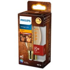 Philips Philips LED filament žárovka E14 B35 2,5W (15W) 136lm 1800K stmívatelná, jantarová