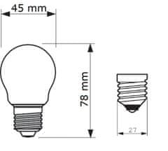 Philips Philips MASTER LEDLuster ND 2.3-40W E27 827 P45 CLG UE 2,3W 485lm