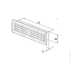 Mikawi Větrací mřížka pro ploché potrubí 220x55 mm - bílá - MIKAWI 66-9535