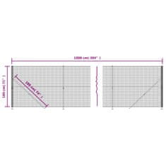 Greatstore Drátěný plot s přírubami antracitový 1,8 x 10 m