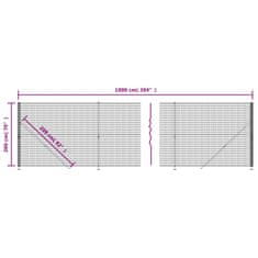 Greatstore Drátěný plot s přírubami antracitový 2 x 10 m