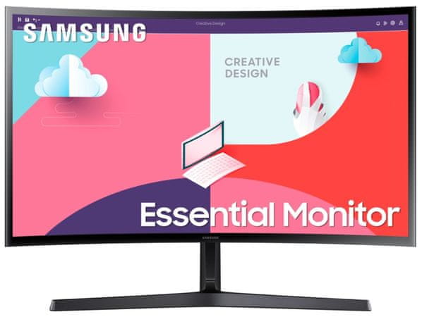 kancelářský monitor Samsung S366C LED 27 palců LS27C366EAUXEN širokoúhlý displej zakřivený 1800 R 16:9 hdmi vga amd freesync 16,7 milionů