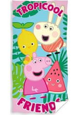 Carbotex Dětská froté osuška 70x140cm Prasátko Peppa, Tropicool, modrá