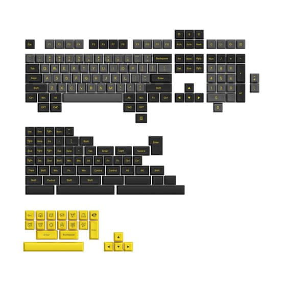 AKKO Black & Gold ABS SAL Keycaps Set (195-Key), Layout ANSI