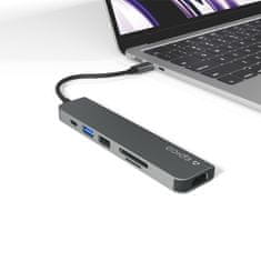 EPICO Resolve 8K hliníkový hub 6v1 s USB-C konektorem 9915112100080 - vesmírně šedý