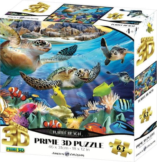 Prime 3D Puzzle Želvy 3D 63 dílků