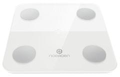 Noerden chytrá váha MINIMI White/ nosnost 150 kg/ Bluetooth 4.0/ 9 tělesných parametrů/ bílá/ CZ app