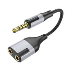 Borofone Kabel BL19 Creator 2 v 1 - jack 3,5 mm samec na 2x jack 3,5 mm samice černý