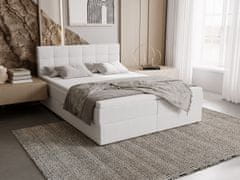 Veneti Čalouněná postel 160x200 ELSIE 2 s úložným prostorem - bílá