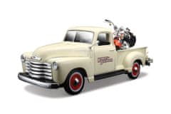 Maisto Maisto - Harley-Davidson Custom, 1950 Chevrolet 3100 Pickup + 2001 FLSTS Heritage Springer, 1:24