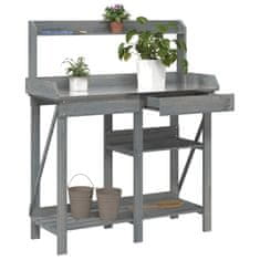 Petromila Přesazovací stolek s policemi šedý masivní jedlové dřevo