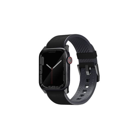 UNIQ Kožený vodotěsný řemínek pro Apple Watch 49/45/44/42 mm, černý